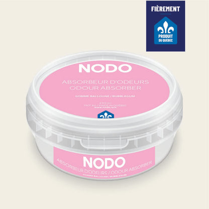 Absorbeur d’odeurs NODO 200ml – Fragrance Gomme Balloune. Parfum sucré dans un pot rose ludique.